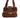 Chloé Victoria tote i cognacfarvet læder med guldfarvet frontdetalje, set forfra