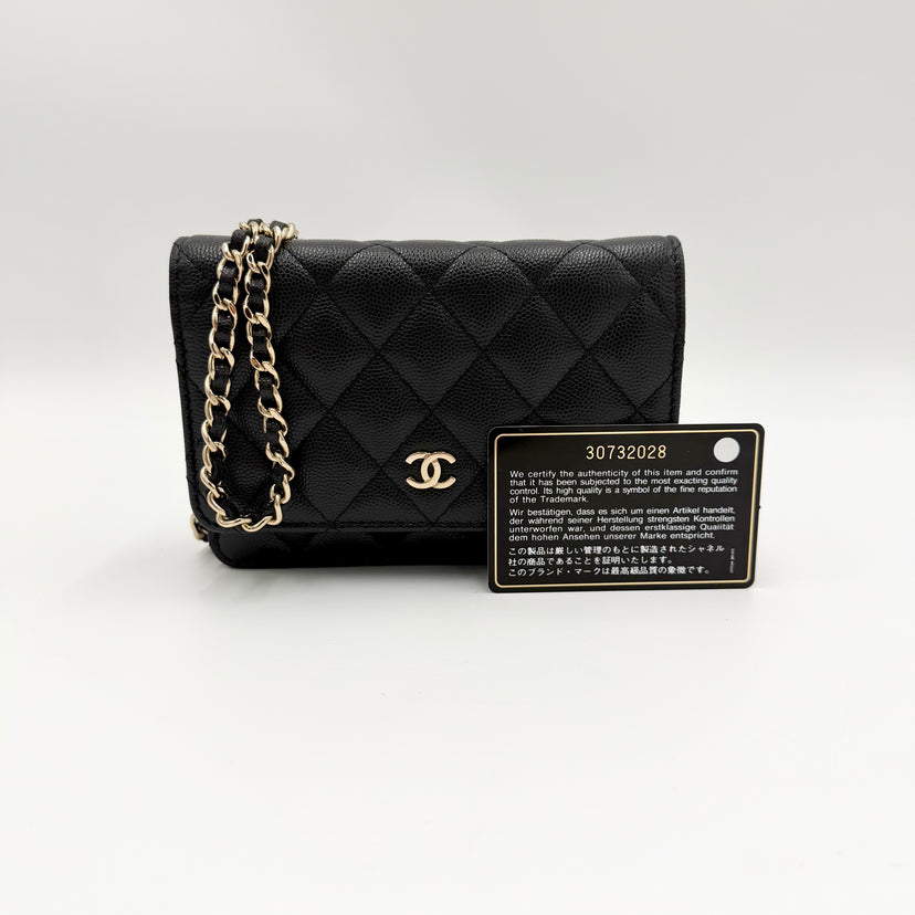 Chanel Mini Wallet on Chain Caviar Black – Gold Hardware