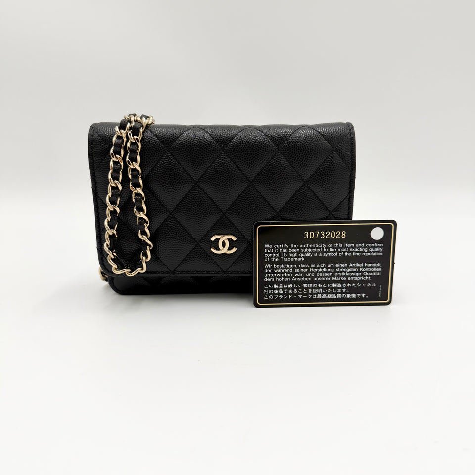Chanel Mini Wallet on Chain Caviar Black – Gold Hardware