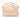 Louis Vuitton Pochette Métis i beige Monogram Empreinte-læder med guldfarvet lås, set forfra